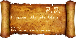 Propper Dömötör névjegykártya